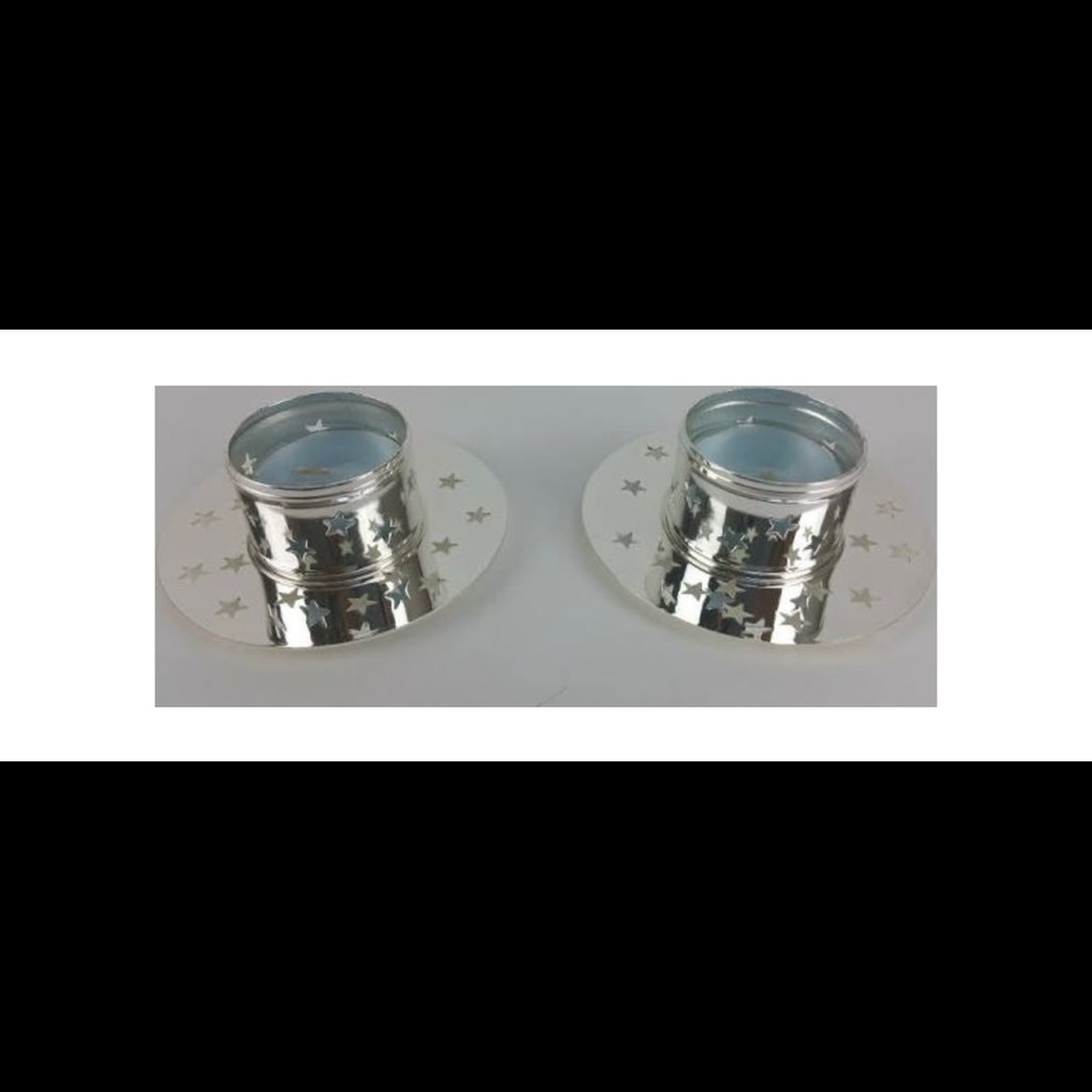 PartyLite Glowing Star Gift Set. Silver Plate Tealight Holder/Napkin Ring